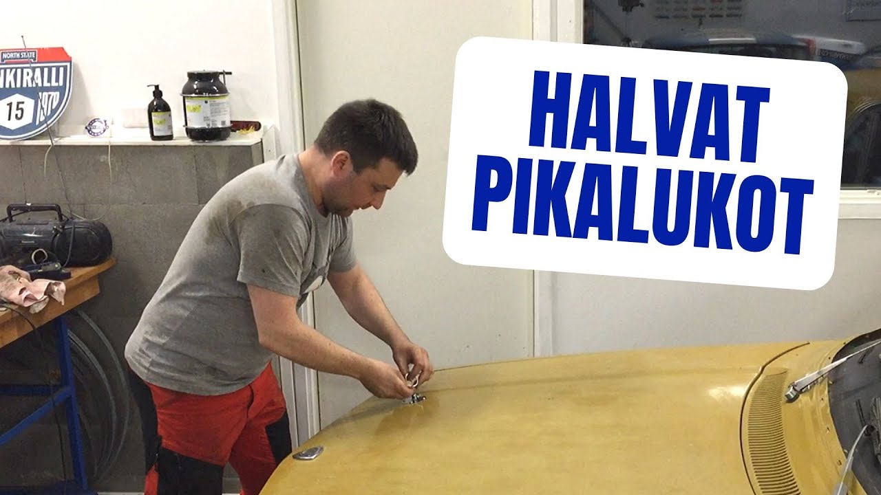 Volvo 145 - konepellin lukitus - halvat pikalukot paikoilleen