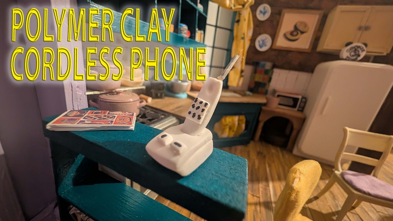 Miniature 1990's style cordless phone