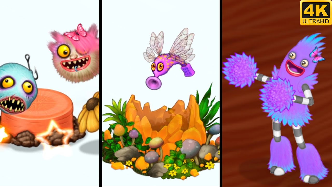 All Critters with Monsters/Decorations and other creatures (My Singing Monsters) 4k