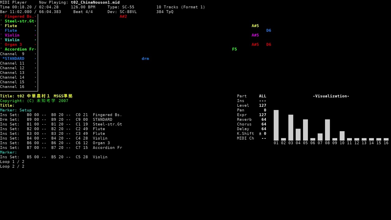 中華農村１ (Town Theme t02) - MIDIs by 未知考学