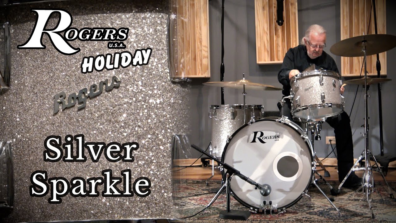 Праздничная ударная установка 60-х годов ROGERS USA - Silver Sparkle