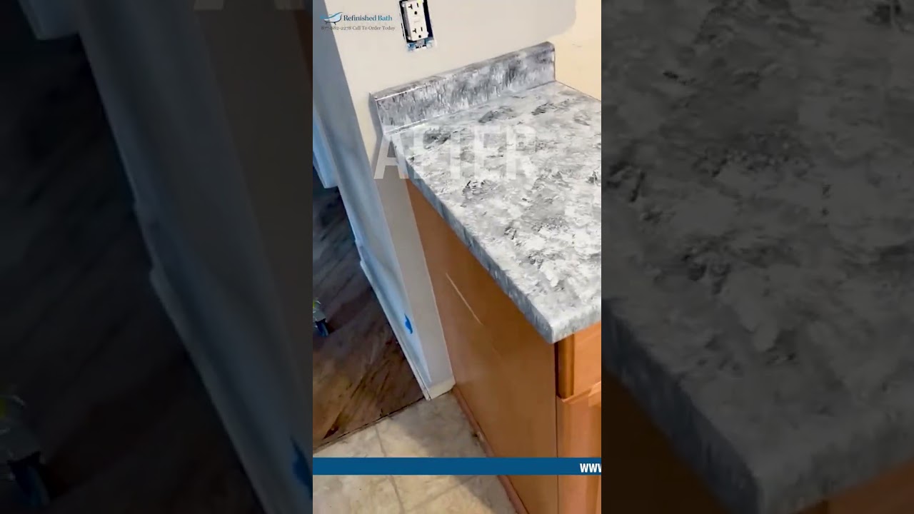 Before & After Countertop Roll on Process With Ekopel #ekopel #countertop #homeimprovement