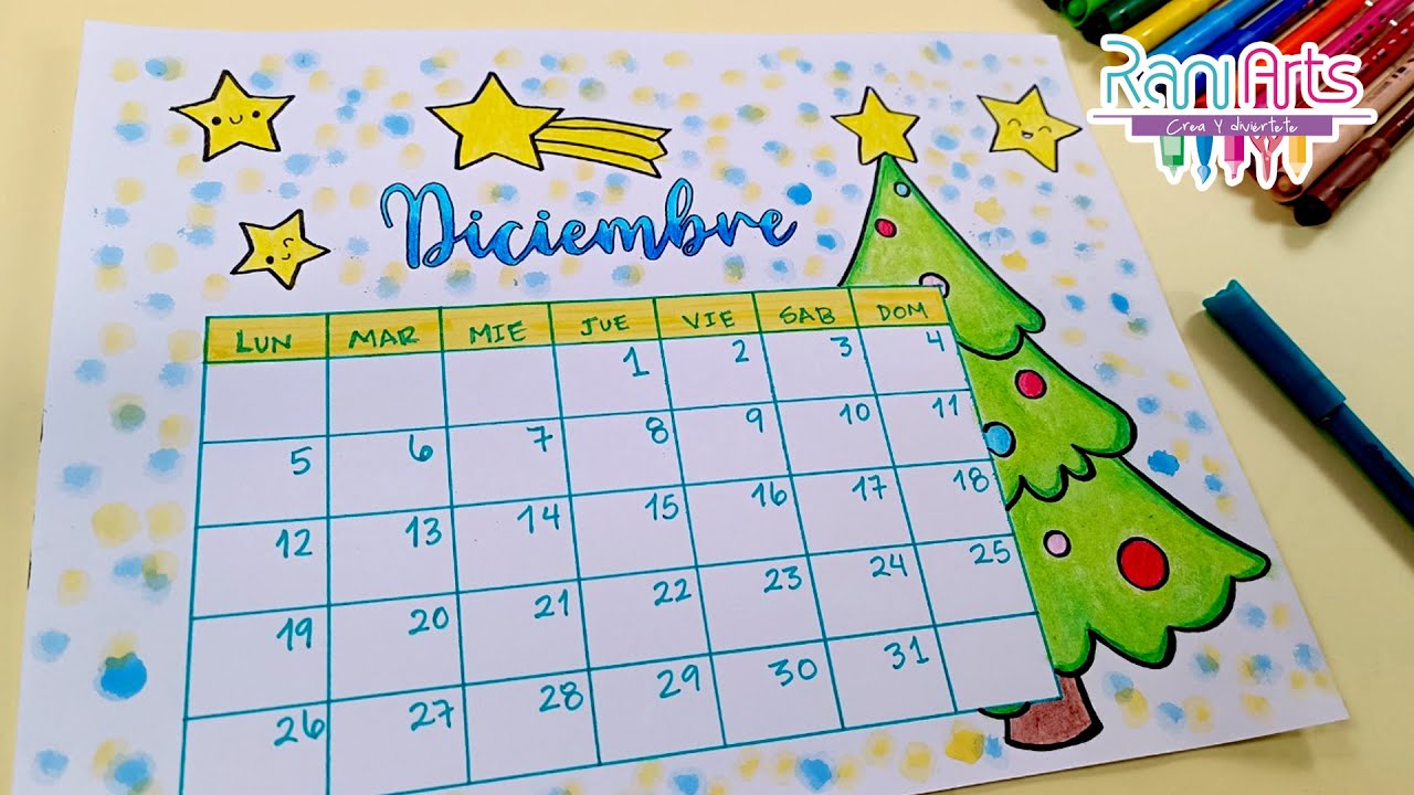 CALENDARIO DICIEMBRE - BULLET JOURNAL / ORGANIZACIÓN - DIY - DECEMBER CALENDAR RaniArts.