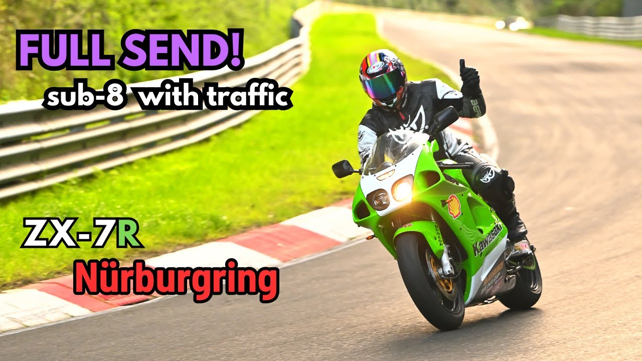 My last motorbike lap on the Nürburgring Nordschleife 😢 - 7:55 BTG w. traffic - 1996 Kawasaki ZX-7R