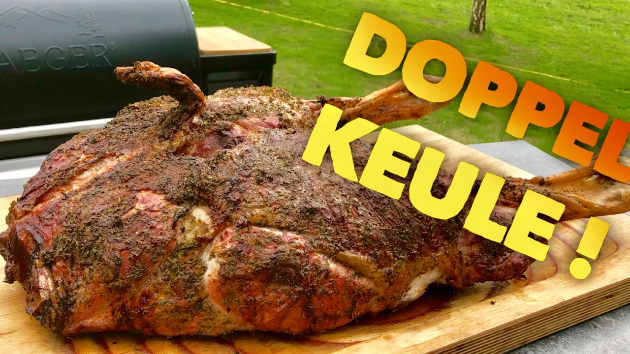 XXXL LAMMSATTEL halbes Lamm vom SMOKER --- Klaus grillt