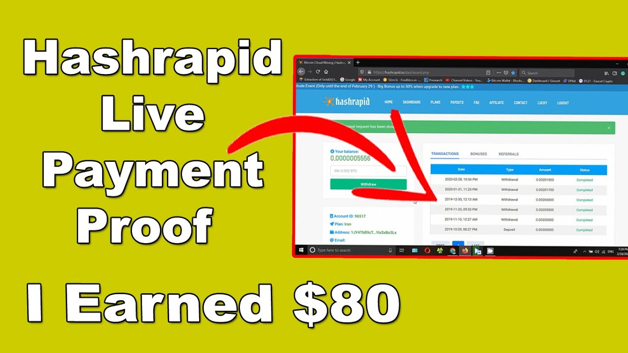 I Earned $80 - Hashrapid.io Live Payment Proof 2020