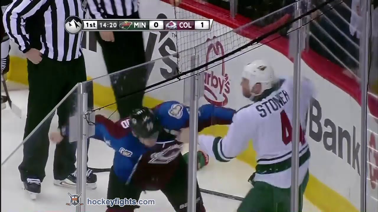 Clayton Stoner vs Cody McLeod Jan 30, 2014