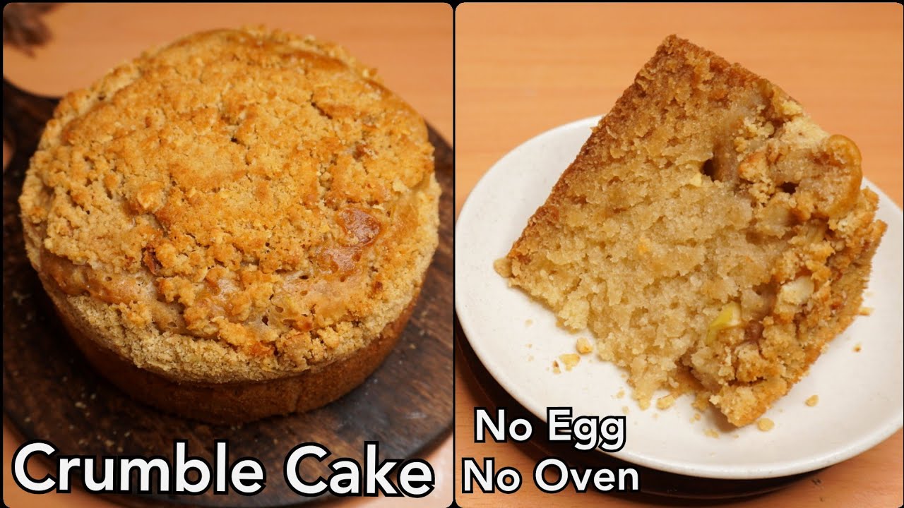 Apple Crumble Cake Recipe| Eggless & Without Oven | How To Make Crumb Cake
