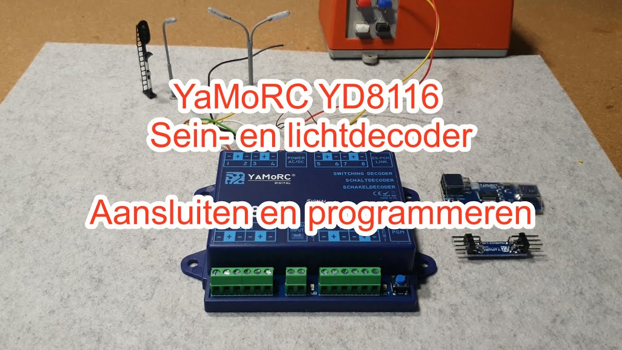 Yamorc seindecoder YD8116 programmeren en aansluiten