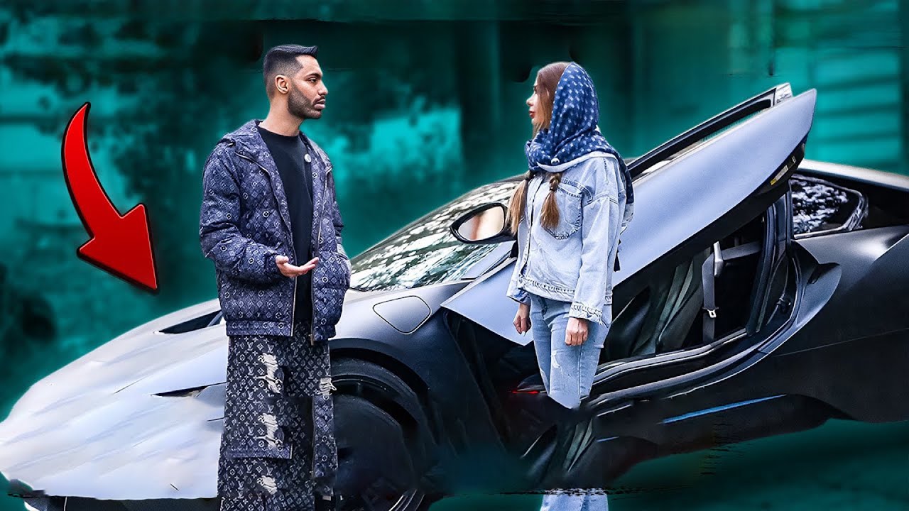 دوربین مخفی❌BMW i8 دید چسبید به دختره😂