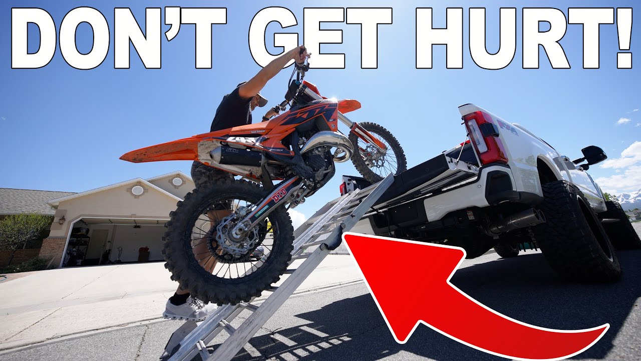 BEST and Safest way to Load a dirt bike in a truck - Step Ramp