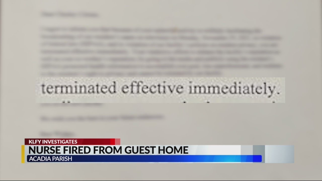 Nurse terminated over HIPAA violations
