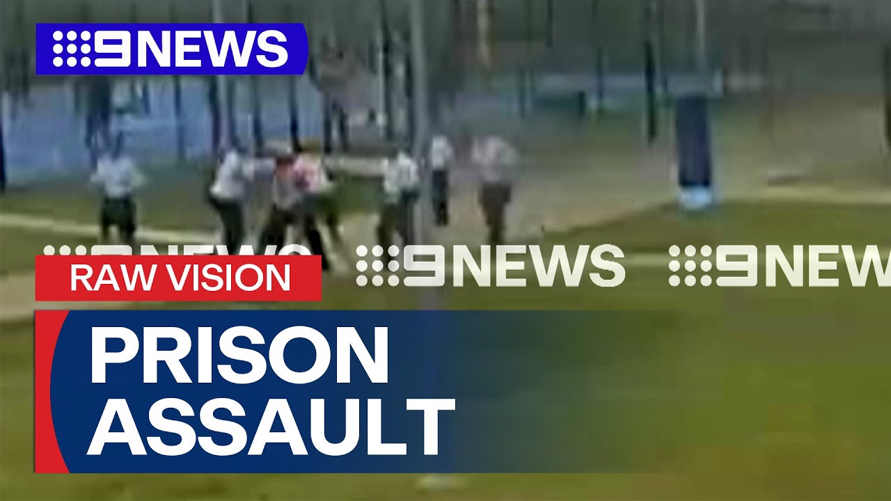 RAW VISION: Inmate's vicious attack on corrections officer | 9 News Australia