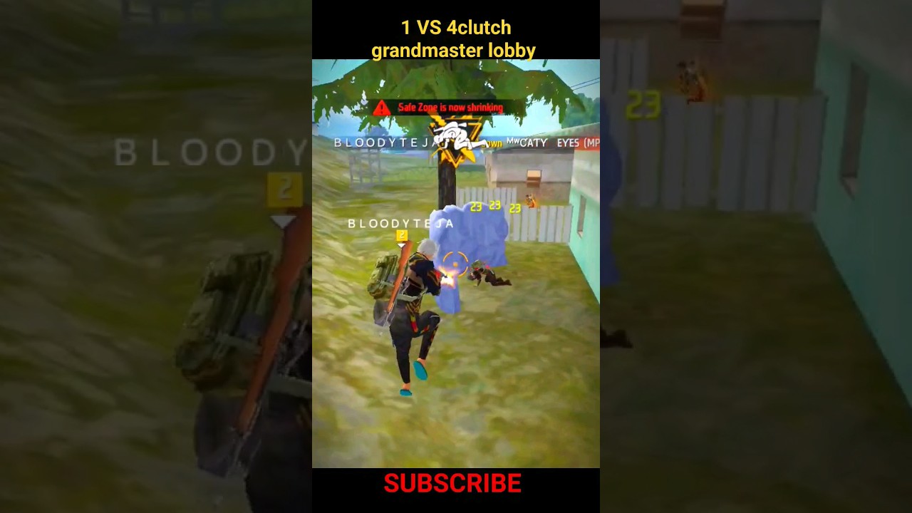 1 VS 4 clutch grandmaster lobby #bloodyteja #grandmaster #grandmasterpushing #freefireshorts