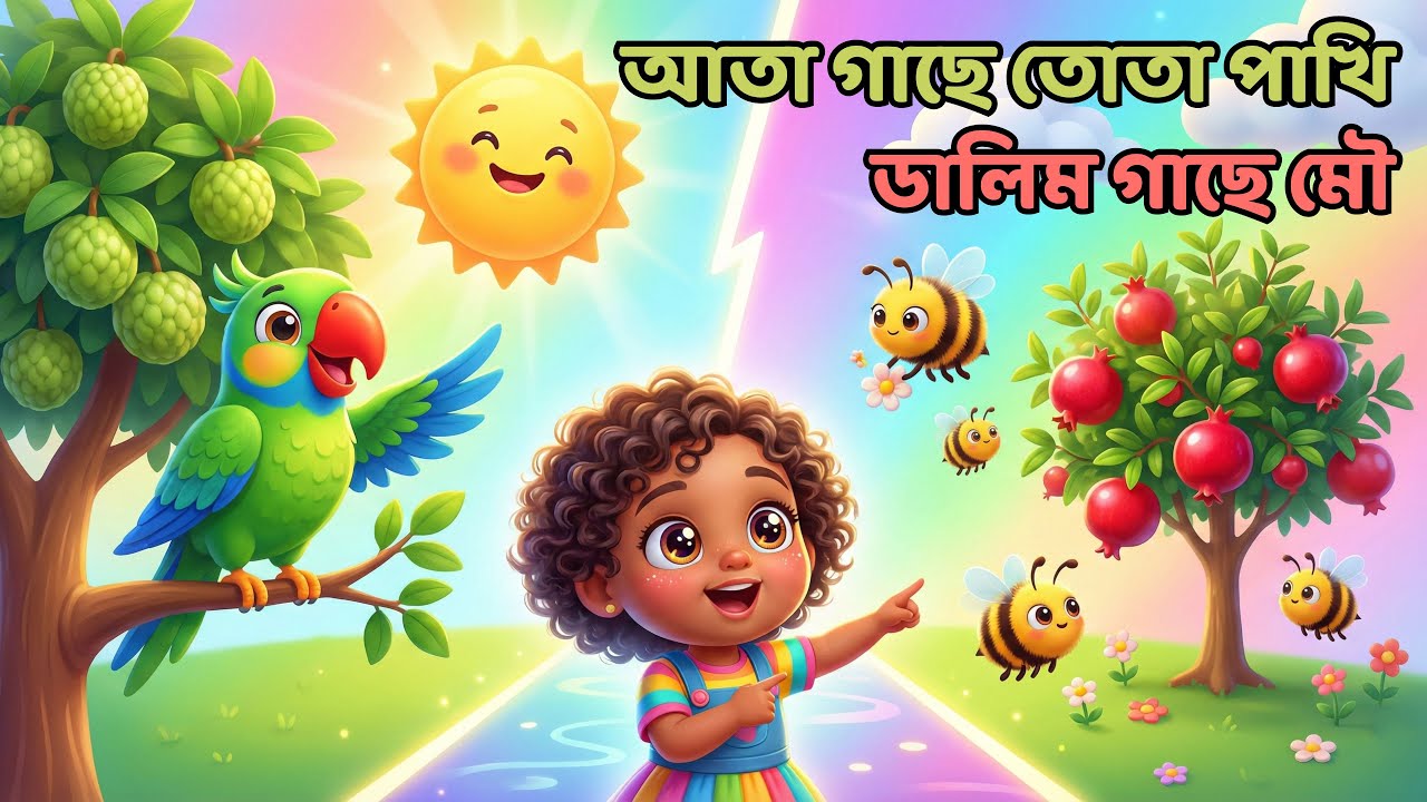 আতা গাছে তোতা পাখি | Bangla Kids Poem Cartoon | বাংলা ছড়া অ্যানিমেশন