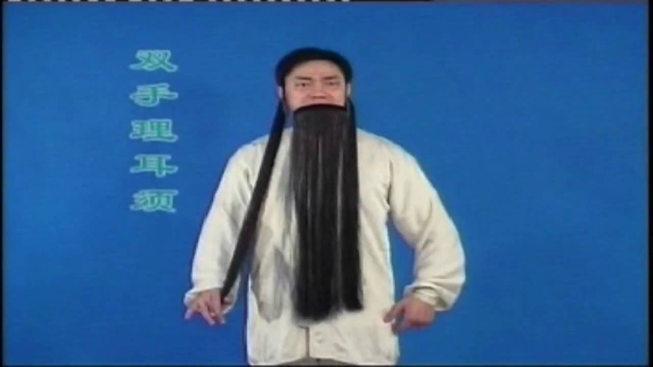 Body Language in Local Chinese Opera: Training with wigs and beards.