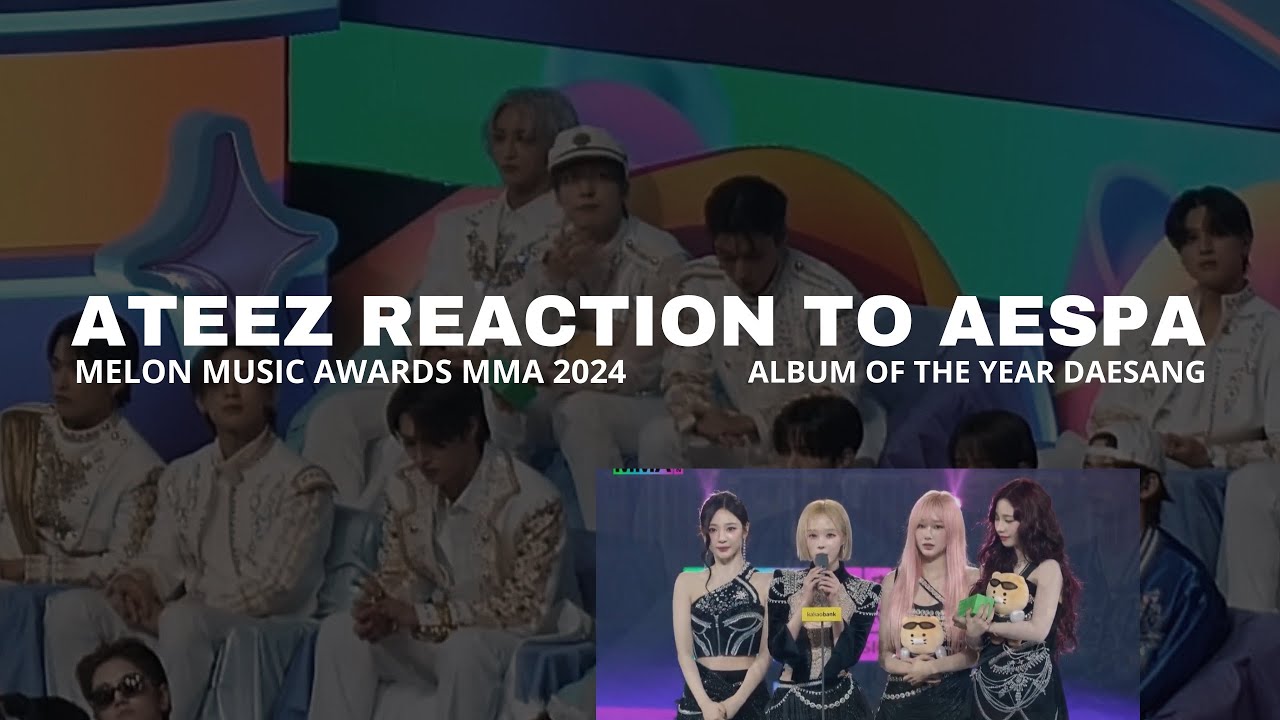ATEEZ 에이티즈 reaction to AESPA 에스파 ALBUM OF THE YEAR Daesang MMA 2024