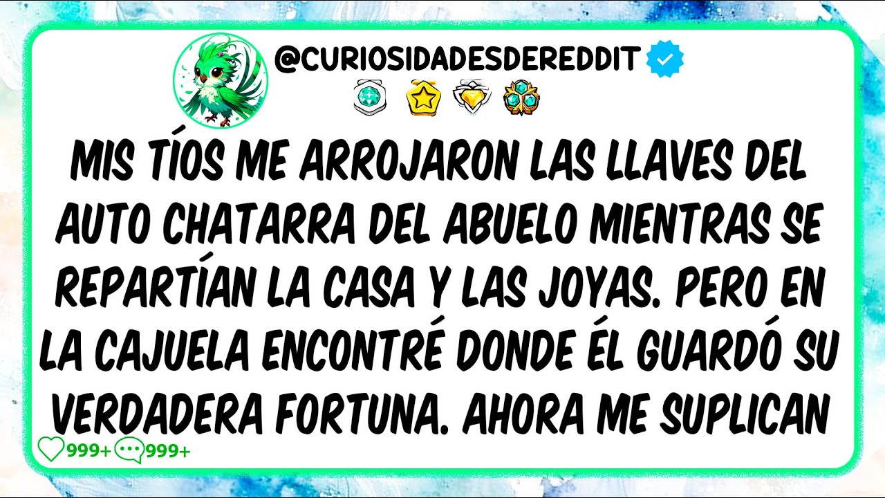 Mis tíos me arrojaron las llaves del auto chatarra del abuelo mientras se repartían la casa