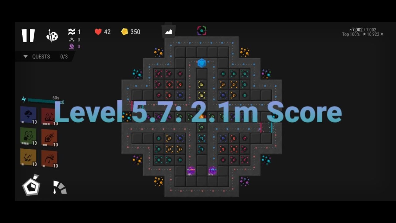 Infinitode 2 [1.82] level 5.7: 2.1m score