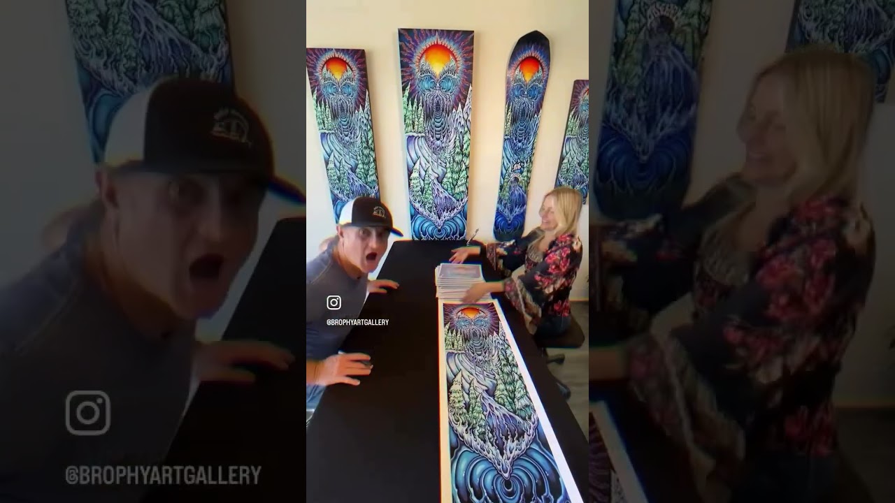 Behind the Scenes of a limited edition art drop - Winter wave Skull art #surfart #surfboards