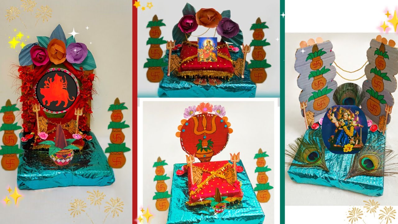 Navratri Decoration ideas at home l cardboardcraft l dhanteres/Laxmipujan/ganpati mandir decoration 