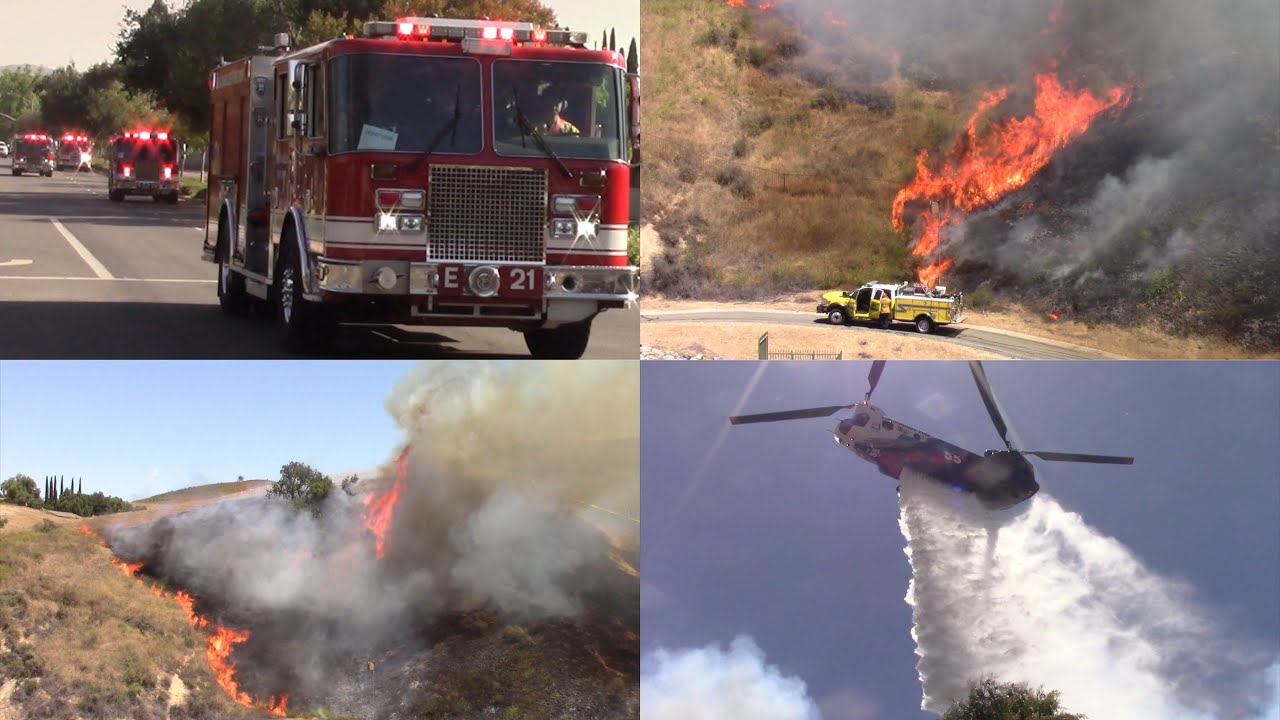 FAST MOVING Sandy Fire rips through Simi Valley - VCFD Initial Attack