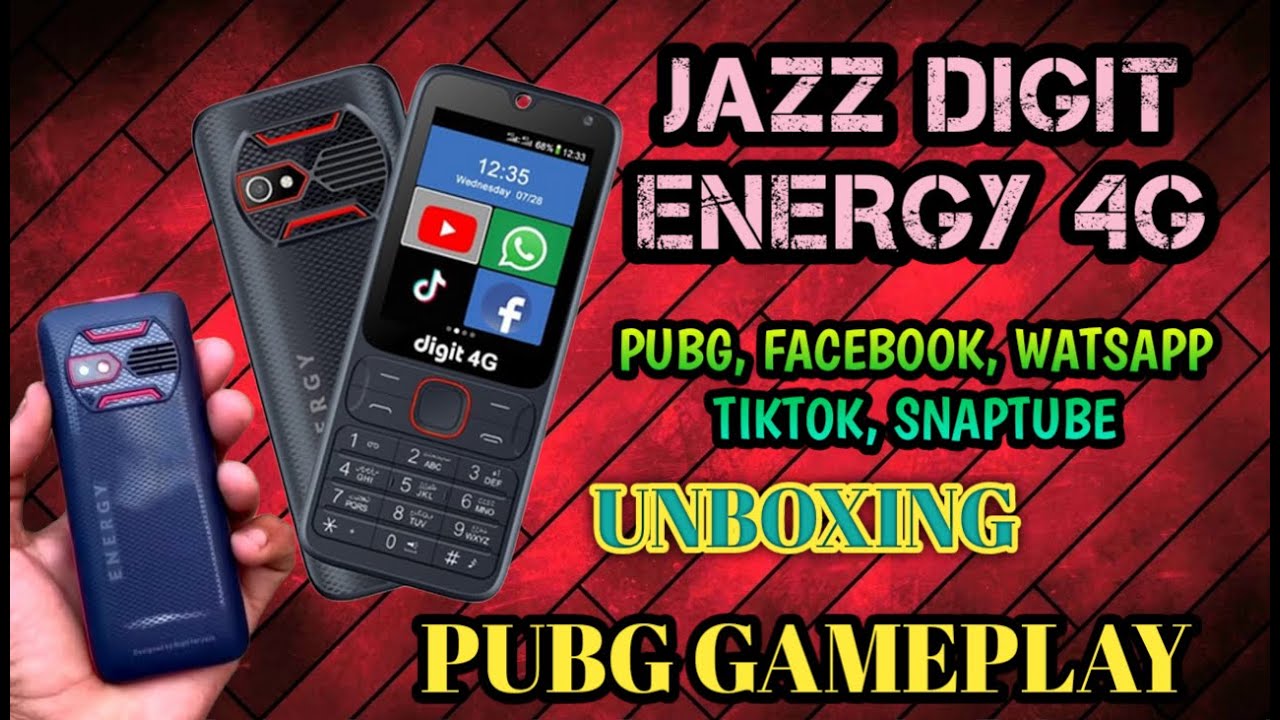 Jazz Digit Energy 4G | UNBOXING | PUBG, FB, Watsapp, Tiktok,Youtube Enabled | PUBG Gameplay in Video