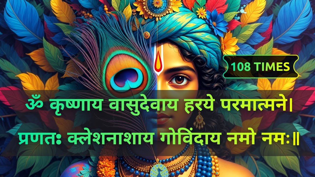 Om Krishnaya Vasudevaya | श्री कृष्ण मंत्र | ॐ कृष्णाय वासुदेवाय हरये परमात्मने | 108 Bar Jap