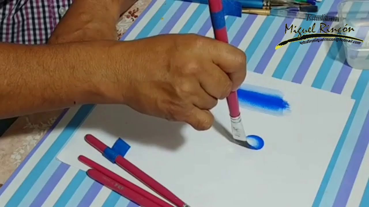 Ejercicios básicos con técnica de flotado usando el pincel plano