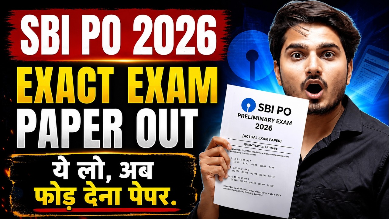 SBI PO 2026 Exact Exam Paper🔥 Do Only These Questions Get 20+ Marks by Vijay Mishra Sir