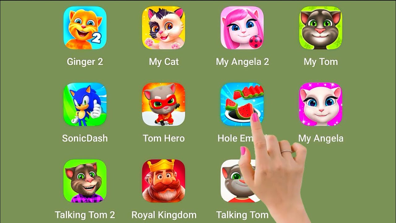 Talking Tom, My Cat, Ginger, My Angela, Royal Kingdom, Sonic Dash,💙 #talkingtom #angela #ginger 