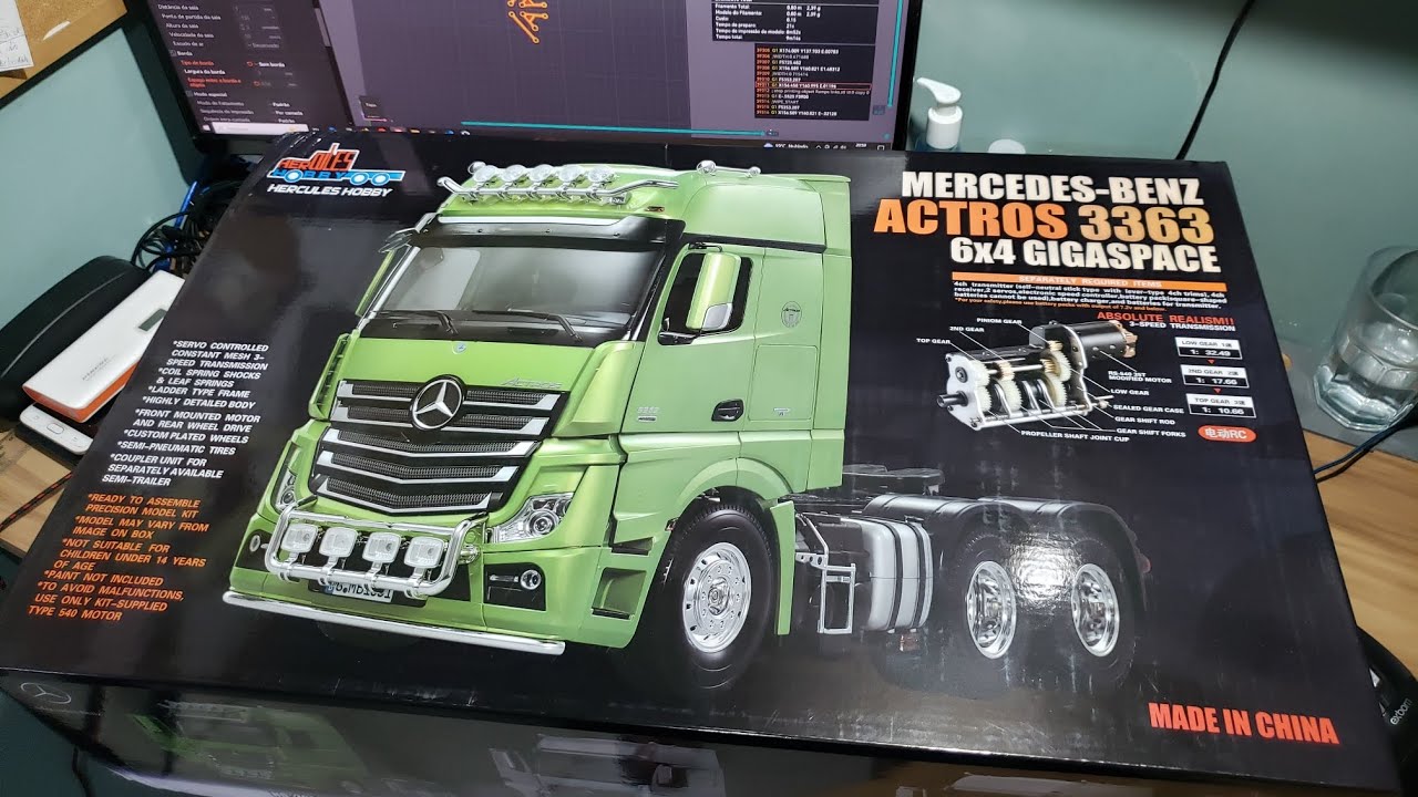 Unboxing Hercules Hobby truck 1/14 Actros Mercedes-Benz, portas que abrem #rctruck  #truckmodelismo