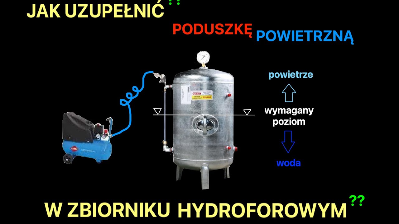 Jak uzupełnić poduszkę powietrzną w Hydroforze (własne ujęcie wody) Studnia Głębinowa