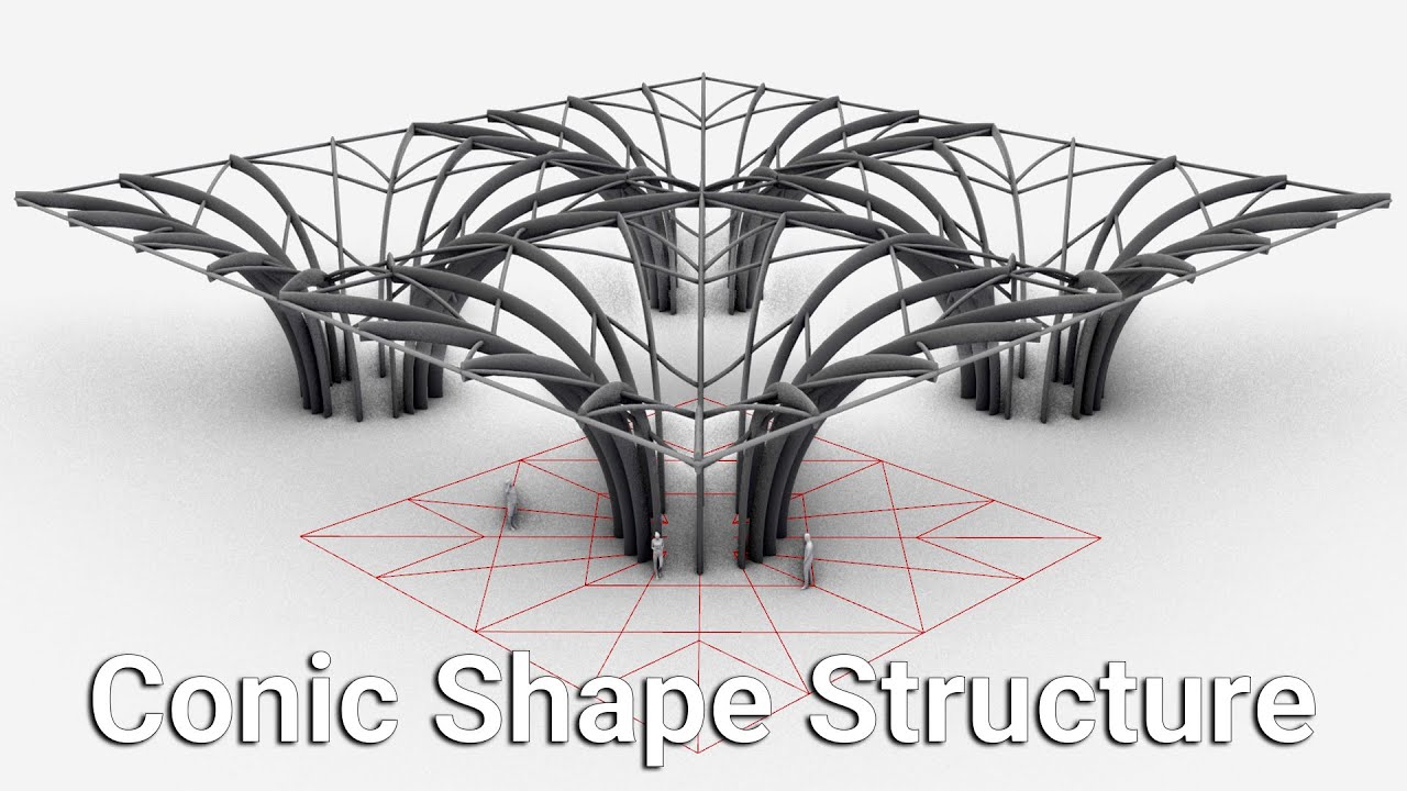 Conic Shape Structure - Rhino Grasshopper parametric tutorial