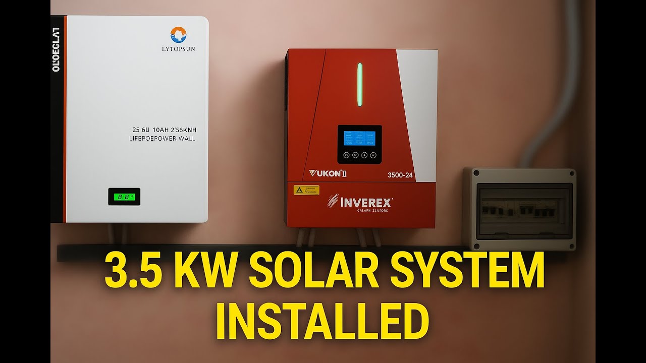 Inverex Yukon 3.5kW Hybrid System Installation | 4&times;585W Jinko Panels + Suntop Lithium Battery Setup