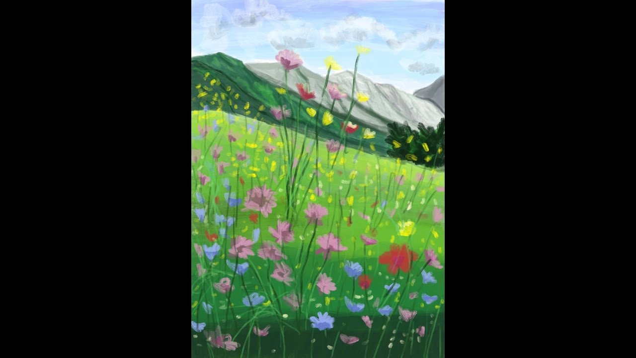 Blooming in the Mountains / Relaxing Flower Drawing
