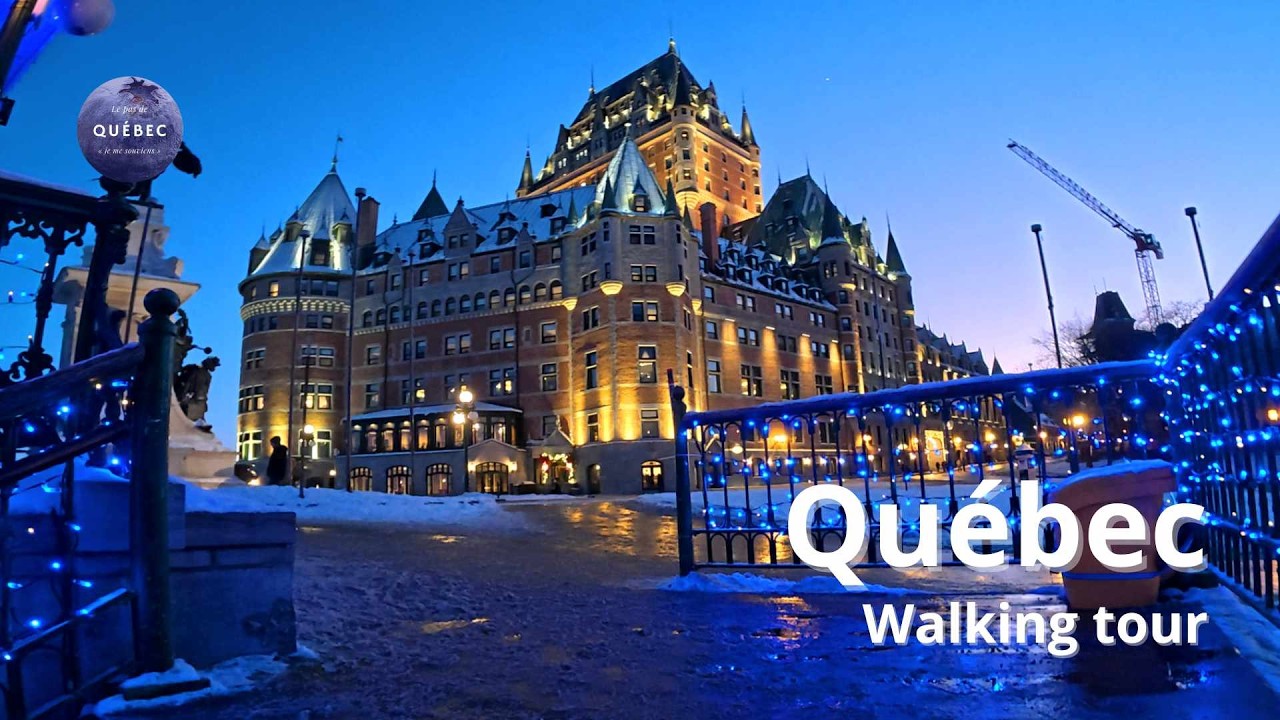 [4K] 🇨🇦  Snow in Quebec city ❄ | Château Frontenac | Rue des Ramparts | Walking Tour ❄ Winter 2025