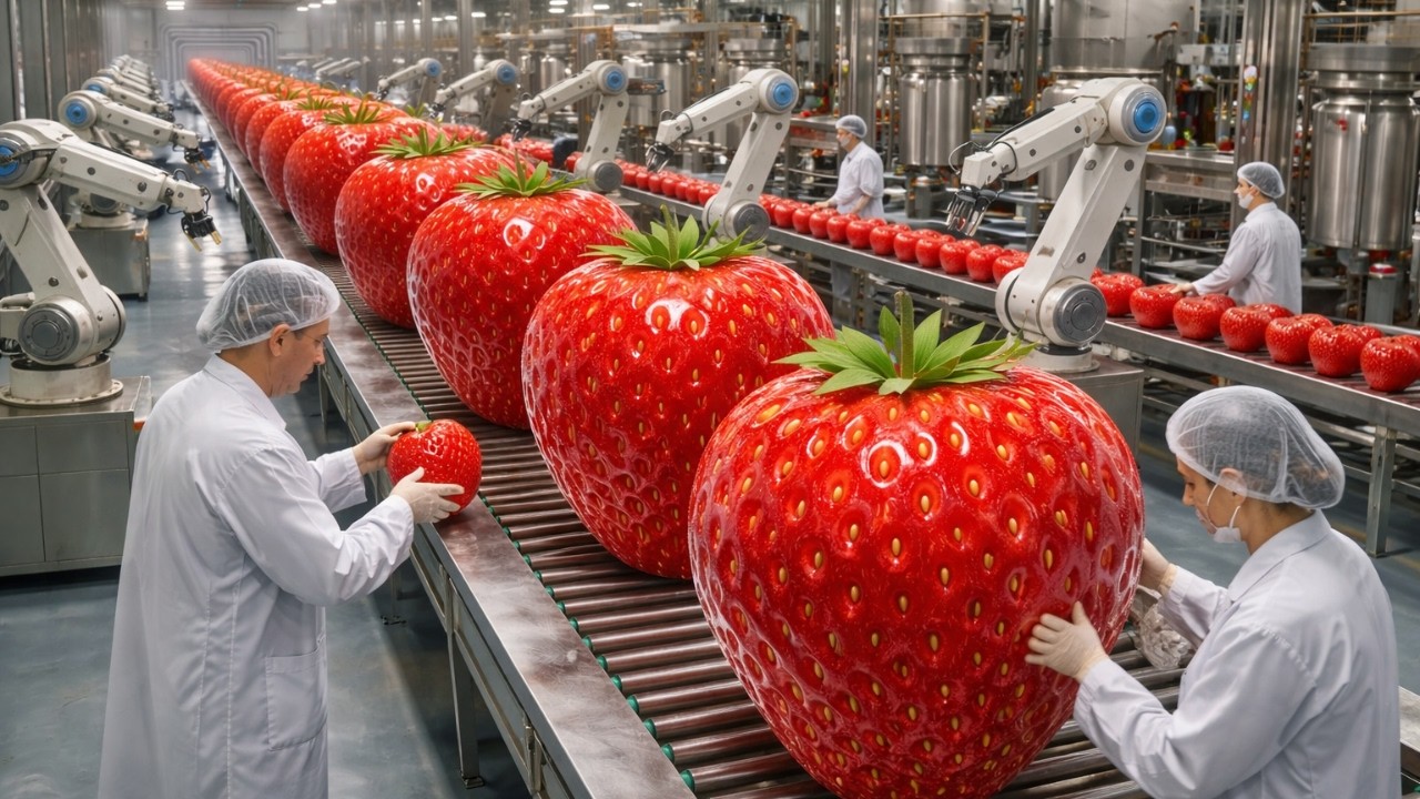 You Won’t Believe How Strawberries Become Jam in Giant Factories