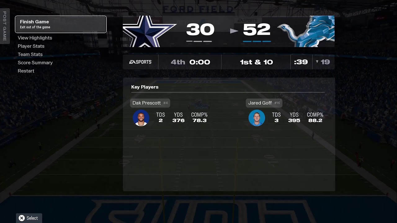 Cowboys vs Lions Divisional Round Madden 26 Simulation