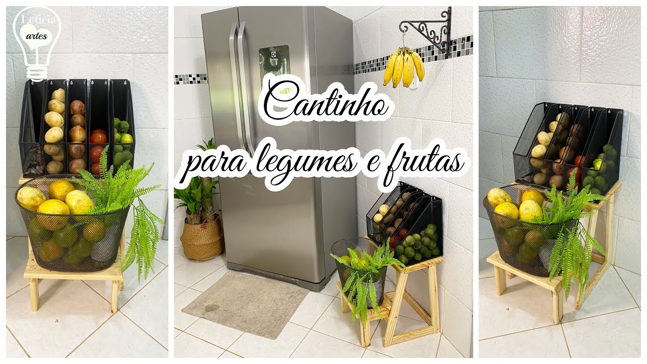 DIY ORGANIZADOR DE LEGUMES E FRUTAS LINDO DIFERENTE E FÁCIL!