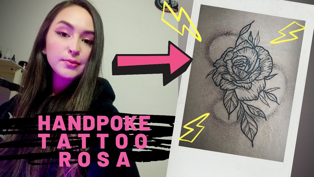 HANDPOKE TATTOO Rosa (líneas finas)🌹 | Lucy Riot⚡