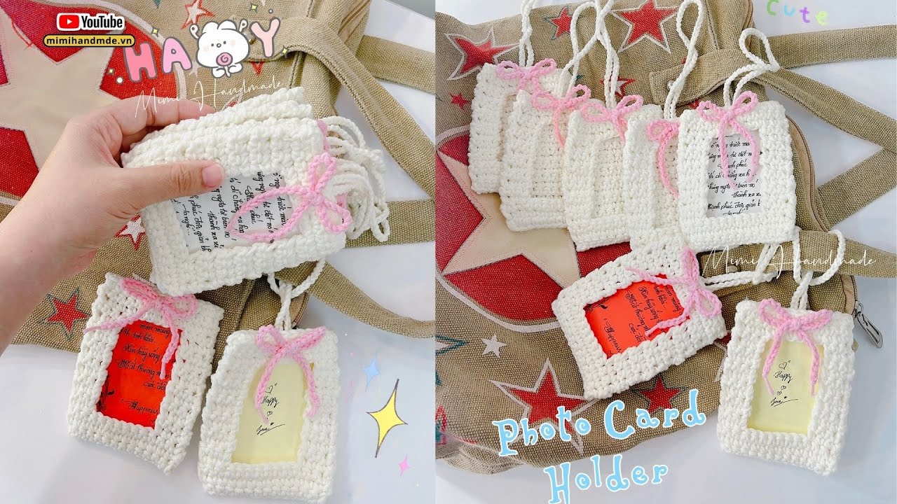 Crochet Photo Card Holder 🖼️ Móc Túi Treo Ảnh Nhỏ, Câu Chúc Lưu Niệm Đơn Giản | Mimi Handmade