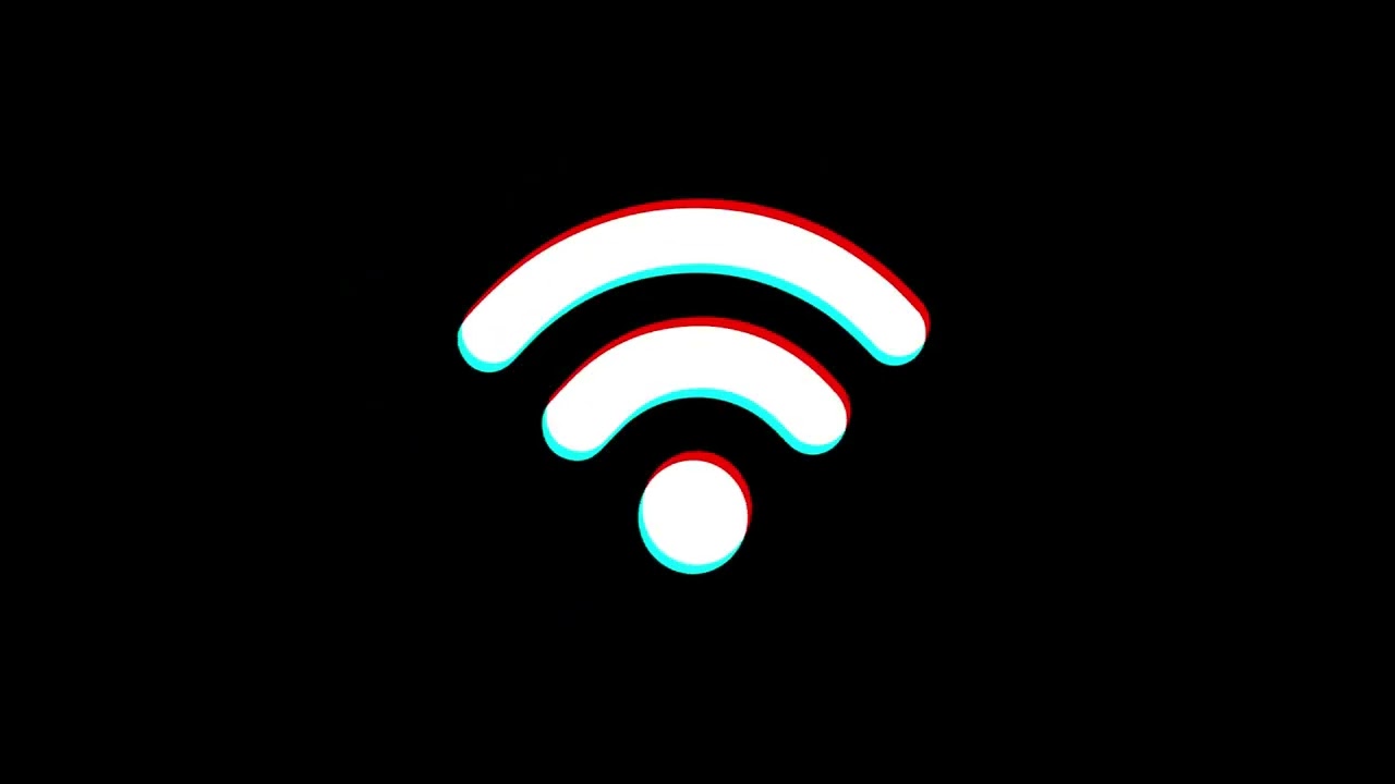 Wifi Connection Signal icon Vintage Twitched Bad Signal Animation.