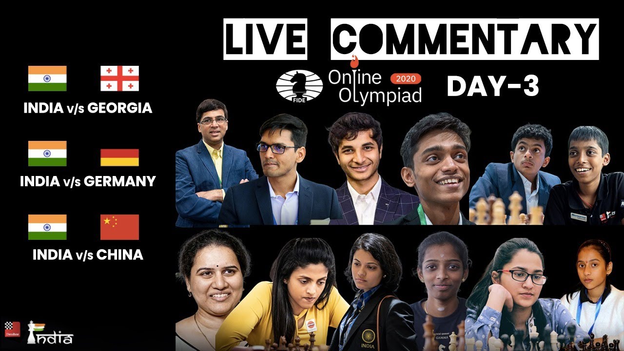 Online Olympiad Day 3 Live Commentary | India vs Georgia, Germany and China