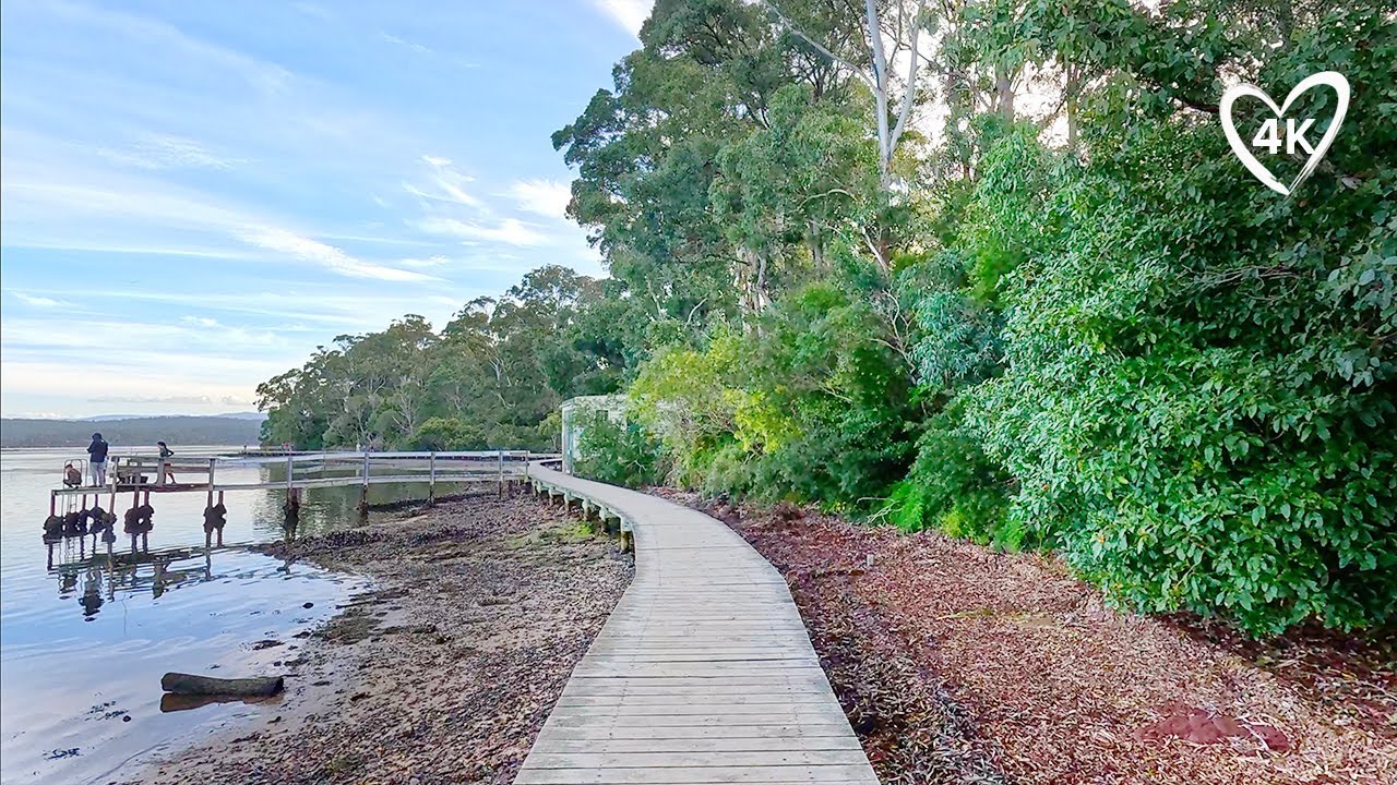 Merimbula Boardwalk Australia - 4K Virtual Walk For Relaxation, Study, Treadmill - 432 Hz Music