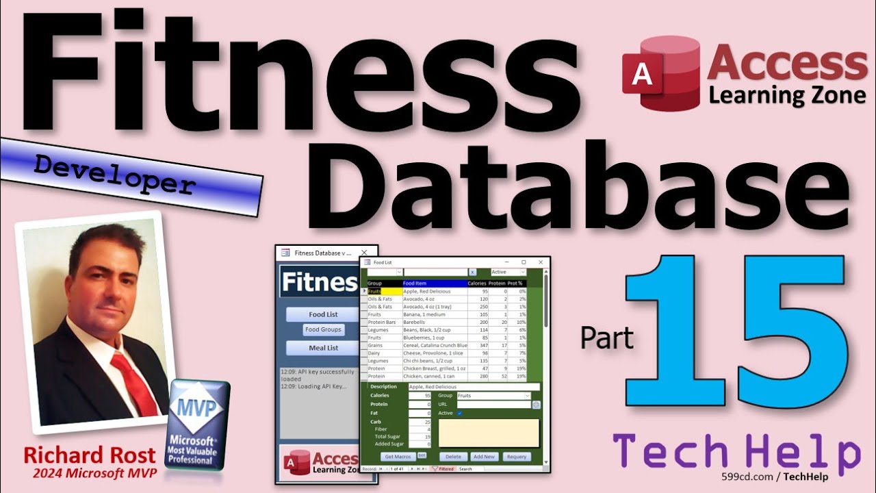Microsoft Access Fitness Database Part 15:  Redesign - Merging Food List and Food Form