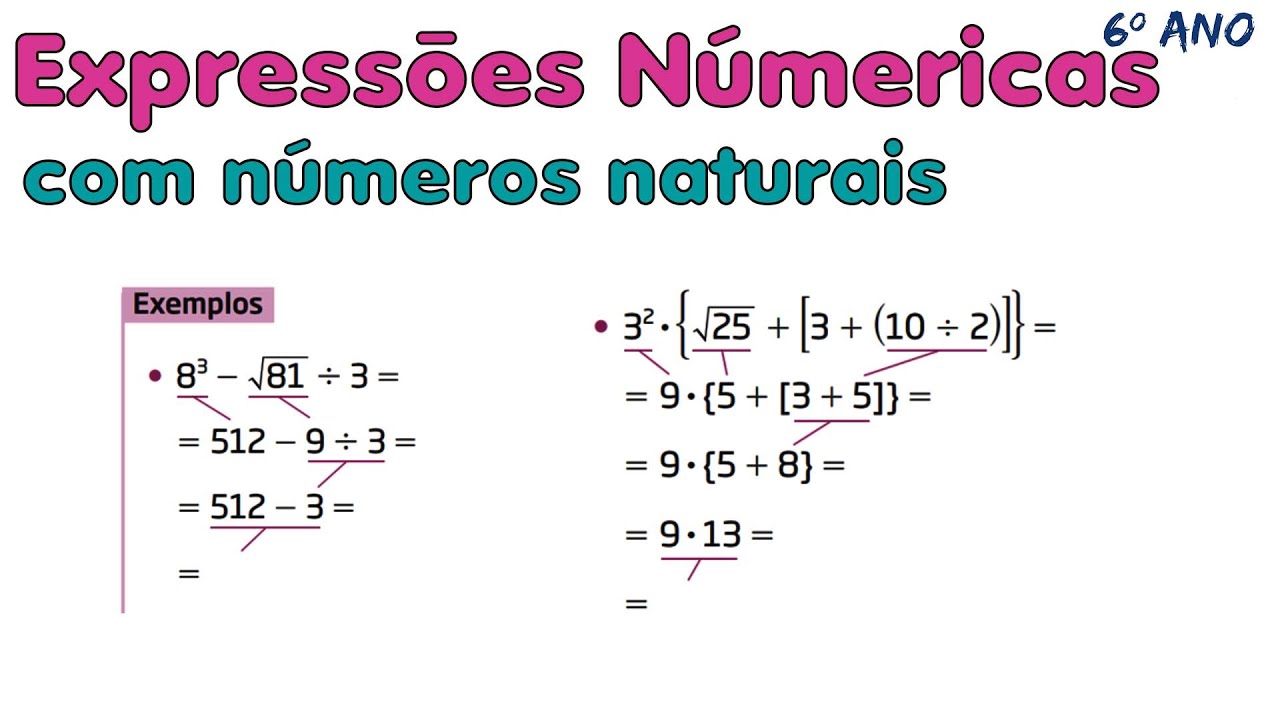 EXPRESSÕES NÚMERICAS -  Regras de Prioridade com números naturais - PEMDAS | Aula 41 - 6ºAno