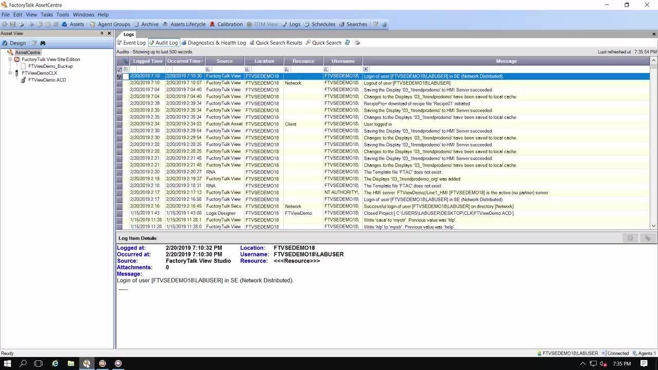 View FactoryTalk AssetCentre on TrendPro