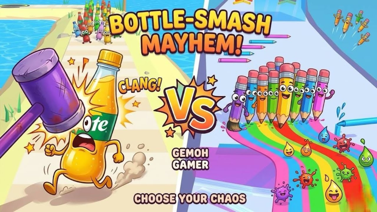 Juice run VS pencil run - All Levels Speed RunGameplay Android iOS 