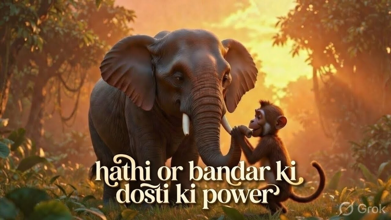 Jungle Mein Bada Khatra😱 Hathi aur Bandar Ne Milkar bachai Sabki Jaan  🐘🐒